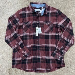 Tallwoods Plaid Flannel Button Bruno Milano Long Sleeve Red Shirt Mens L $60